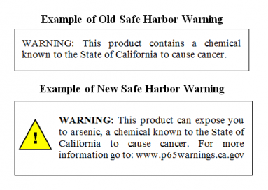 example of safe harbor warning